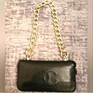 Black Chanel Wallet On Chain